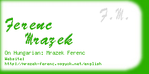 ferenc mrazek business card